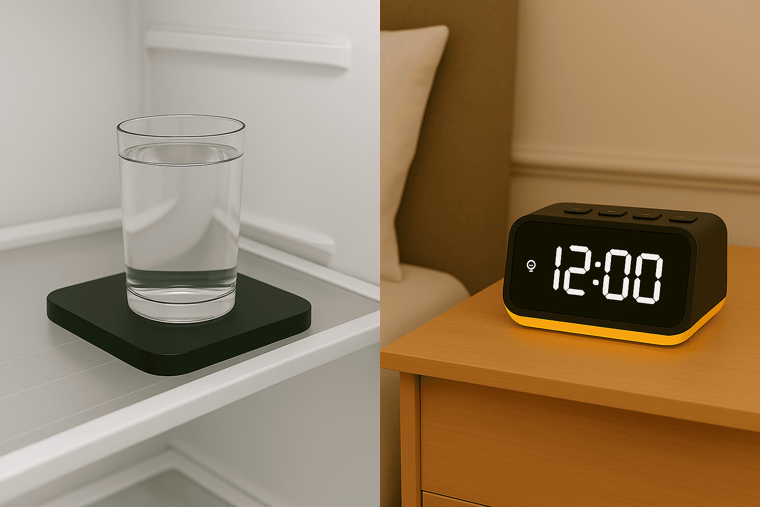 CuckooPad system setup showing the alarm clock and pad